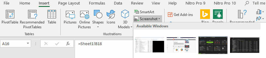 Inserting-a-screenshot-into-Excel